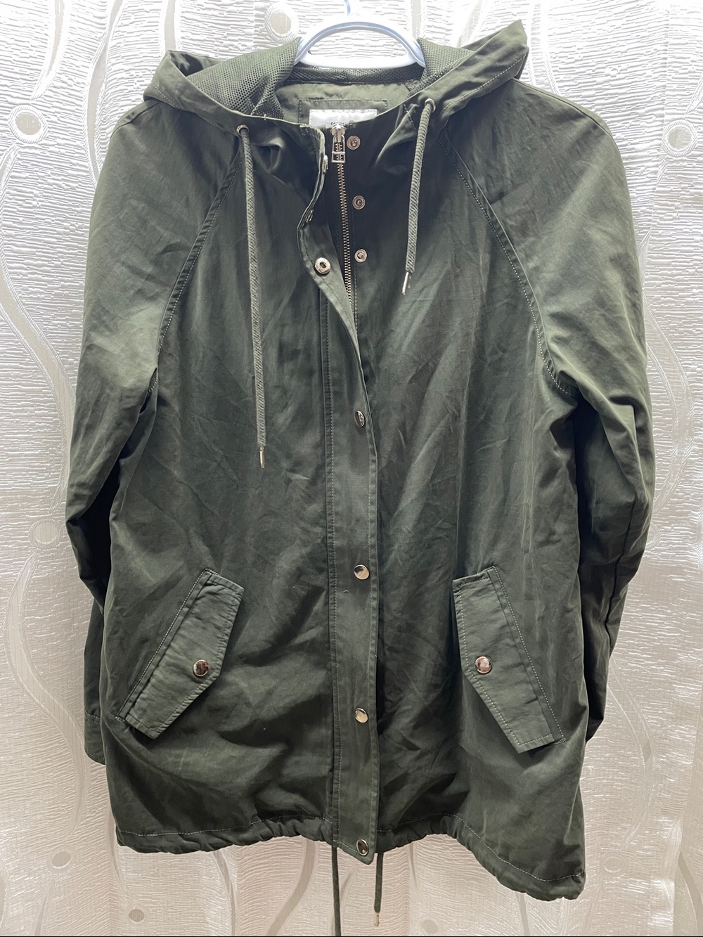 Forever 21 Olive Green Hooded Utility Jacket